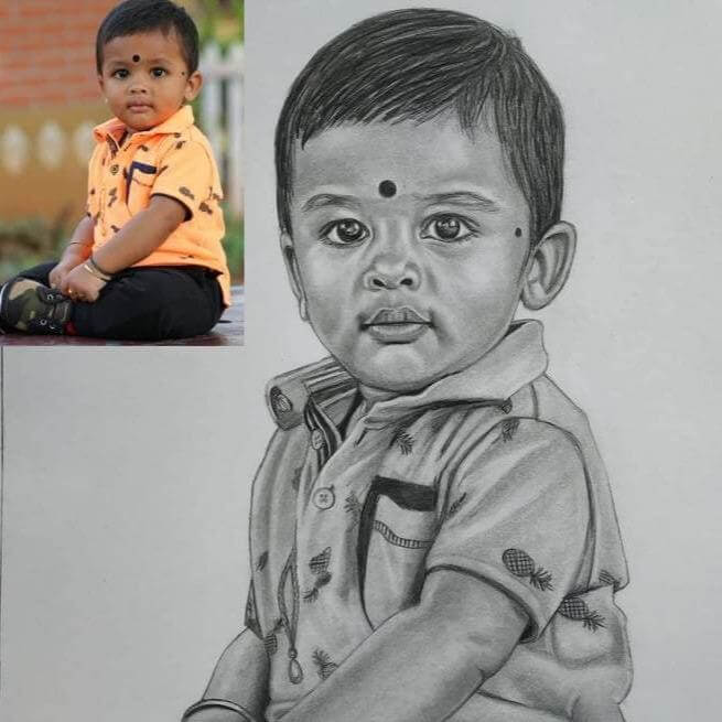 Pencil Art for Baby Boy - India