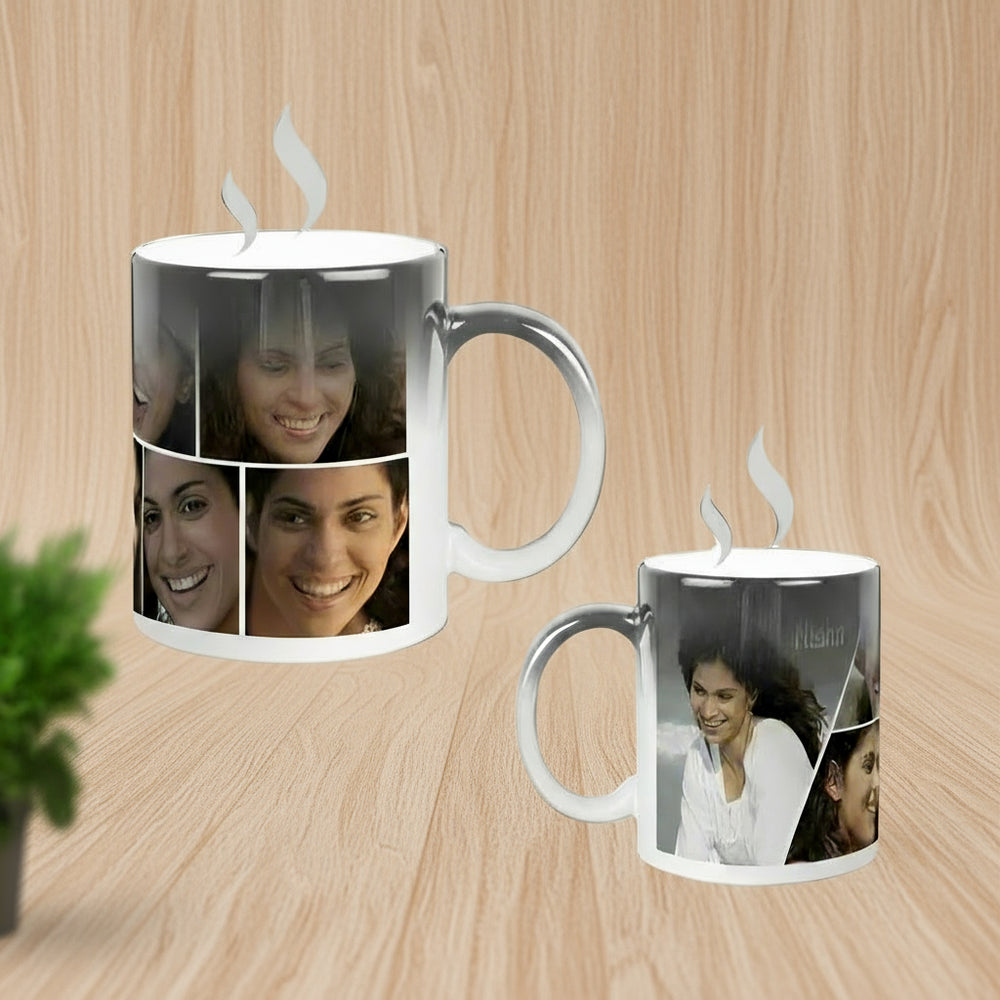 Custom black magic mug with photo print – Valentine’s Day gift