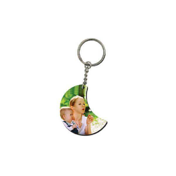 Half Moon Acrylic Single Sided Key Chain