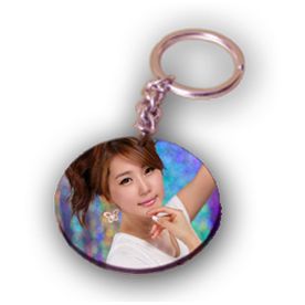 Round Single Sided Key Chain