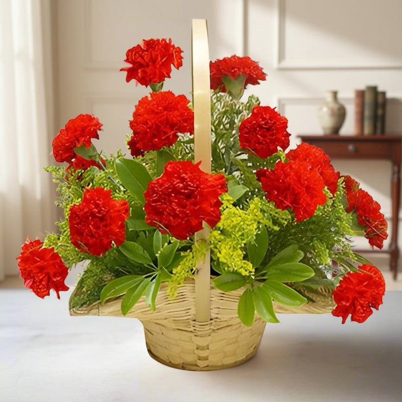 Send Red Carnation Basket | Flowers Delivery India