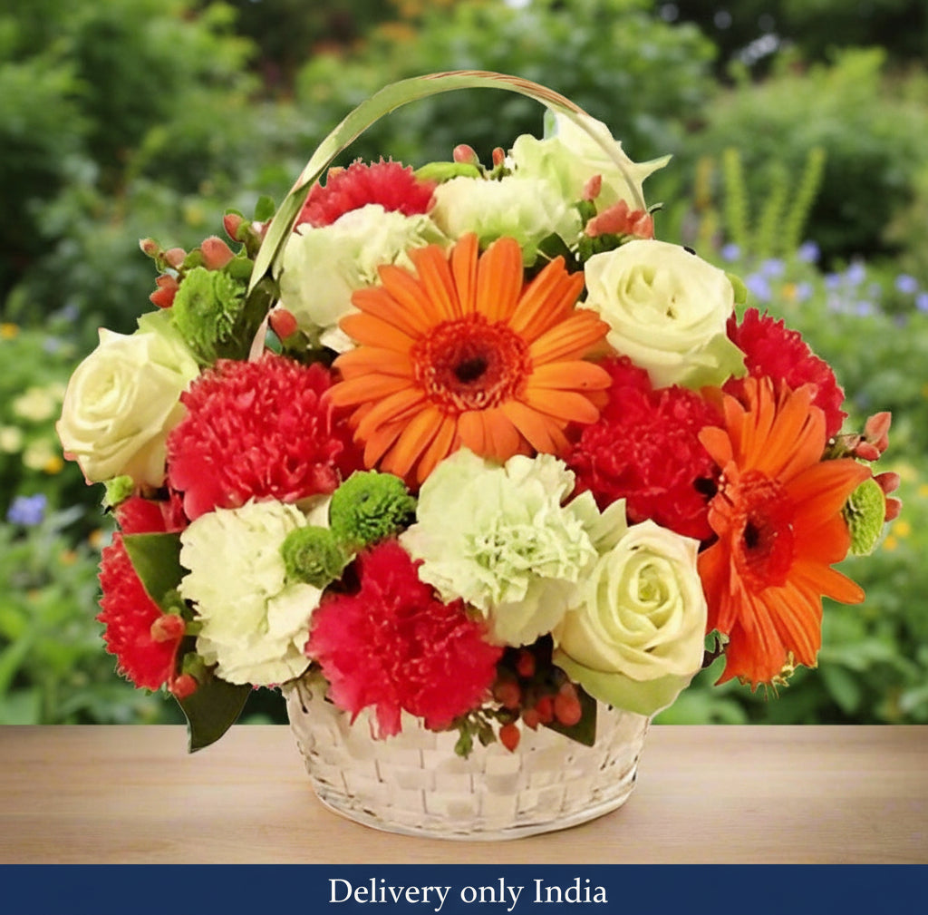 Mixed Flowers Basket – India