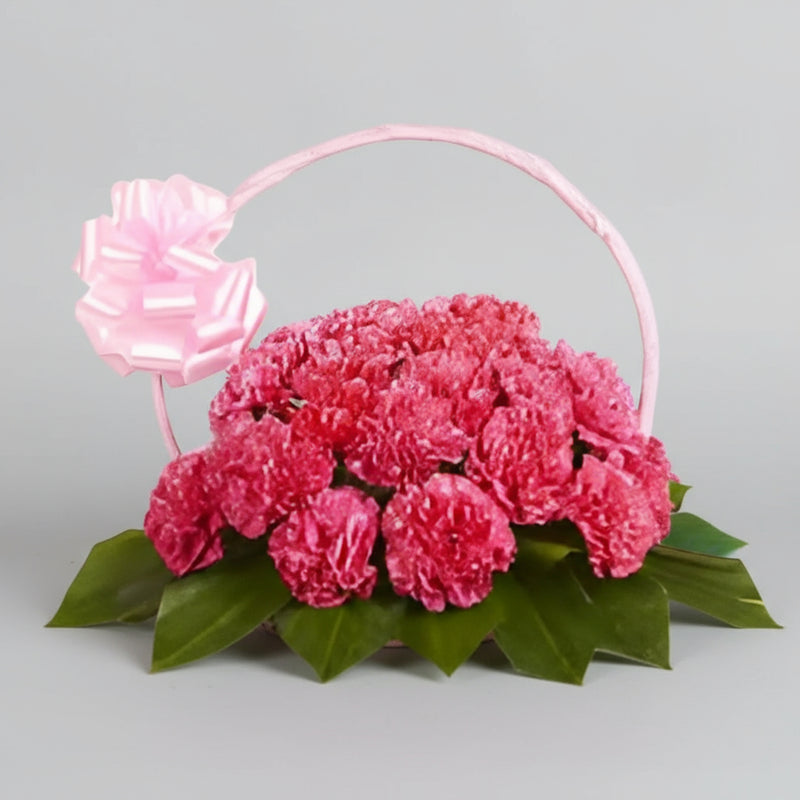 Order Pink Carnations Basket Online in India