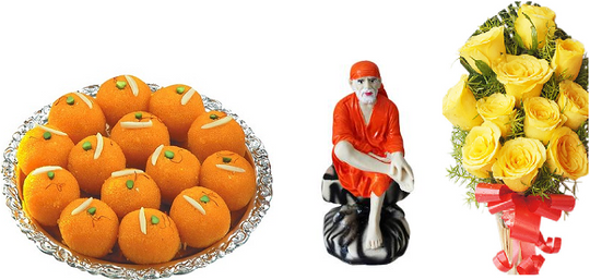Saibaba Idol, Moti Choor Laddu, Roses Bunch