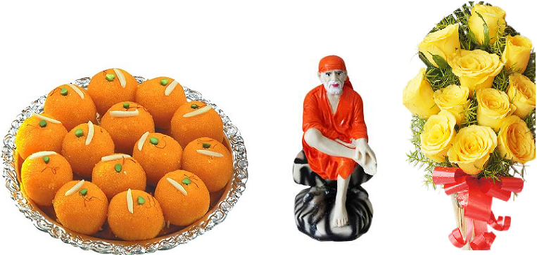 Saibaba Idol, Moti Choor Laddu, Roses Bunch