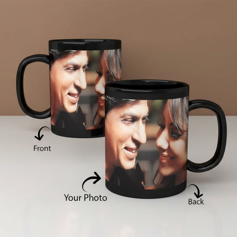 Black Personalized Couple Cup