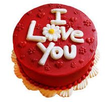 I Love You Cake — a red finish and I Love You lettering; India