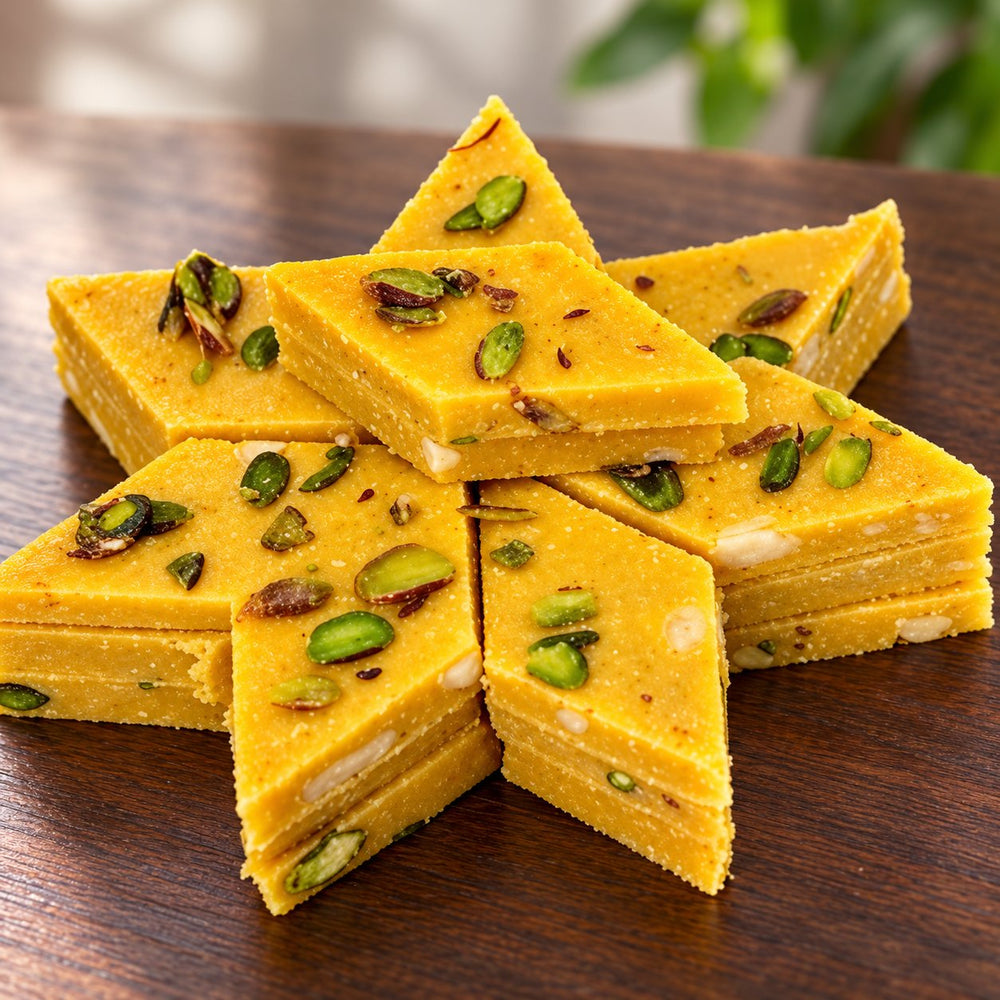 Kesar Dryfruit Burfi sweets – India