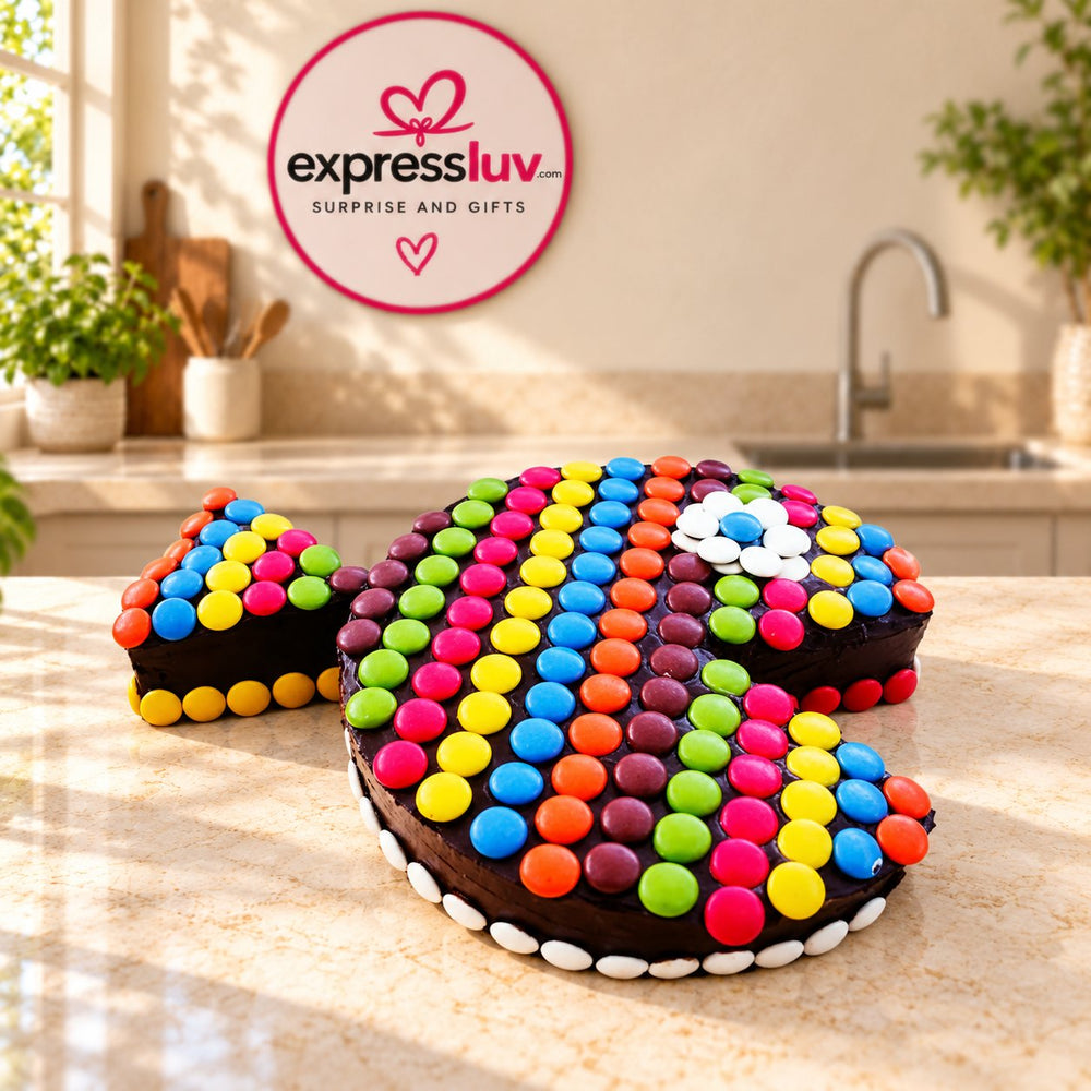 Candy Fish Design Cake design, photographed on a sunlit marble counter — delivery in India