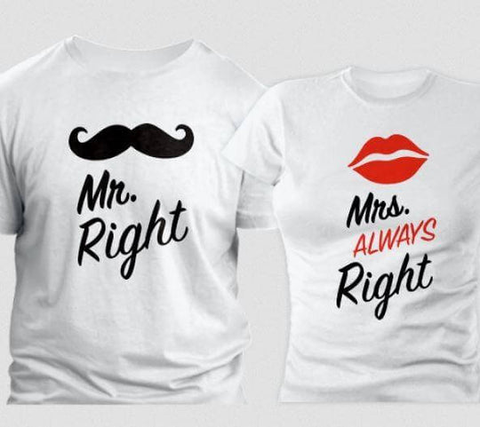 Mr and Mrs Right T-shirts – India