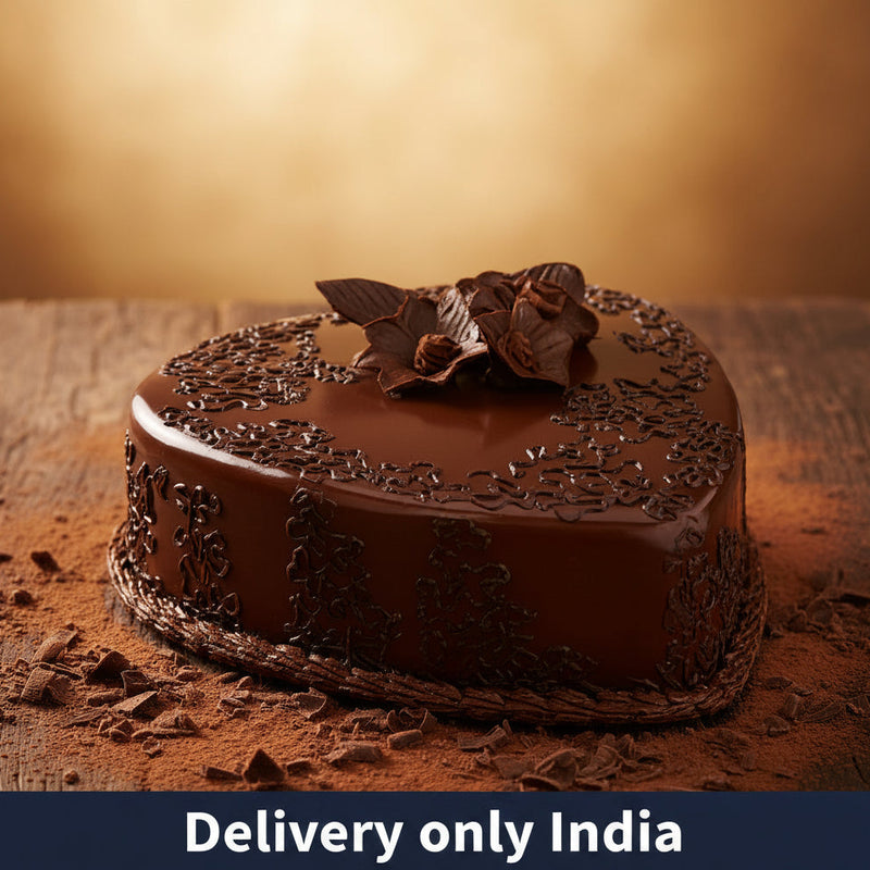 Heart-Shaped Chocolate Truffle Cake - India