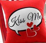 Kiss me Pillow, romantic pillow design, pillow for couple