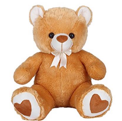 Soft Brown Valentine Teddy Bear with Heat Shaped Feet 65cm