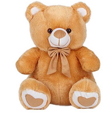 Brown color cute Teddy Bear of 35cm with a cute ribbon and white colored combo in brown perfect to gift your special person