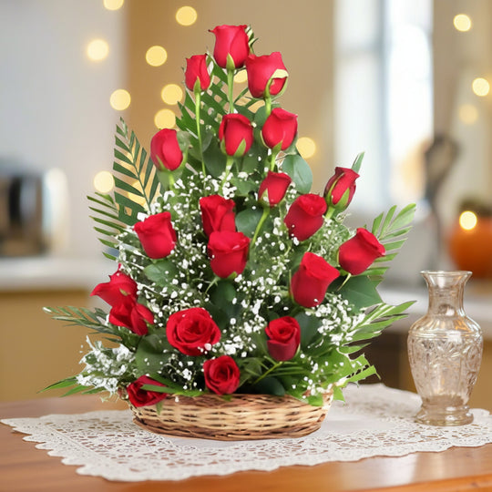 Red Roses Basket