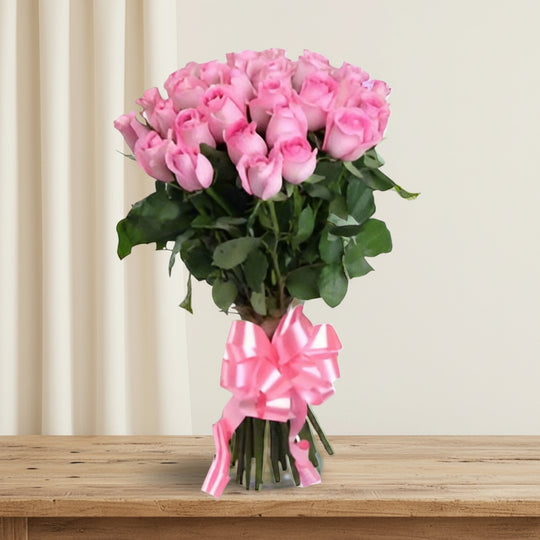 Surprise with Pink Roses Bunch