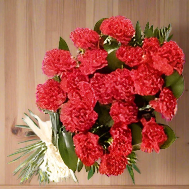 Red Carnations Flowers Bunch