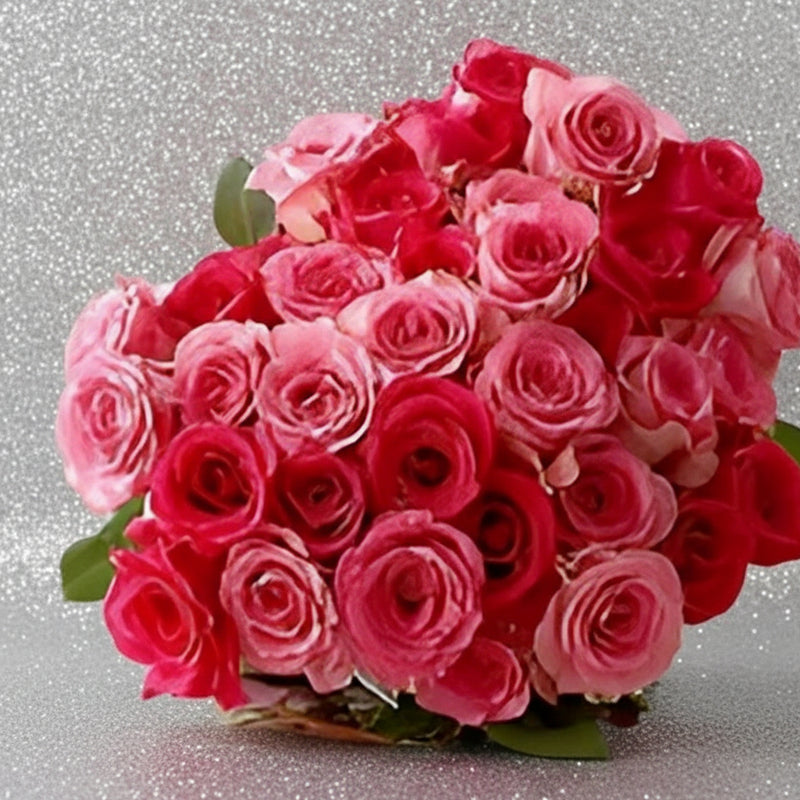 Pink & Red Roses Bunch - India