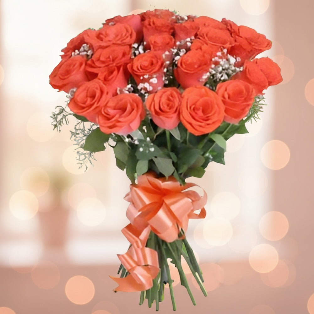 Perfect Bunch with Orange Roses