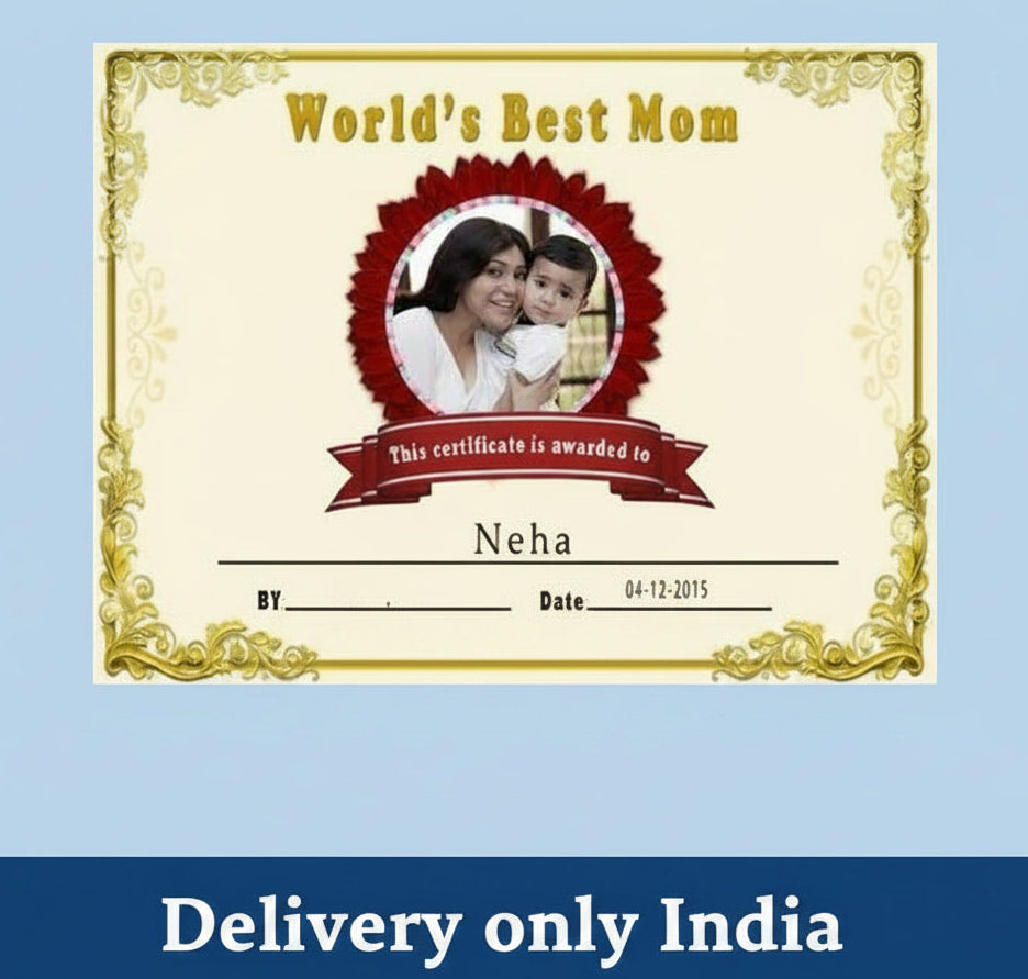 World’s Best Mom Certificate – India