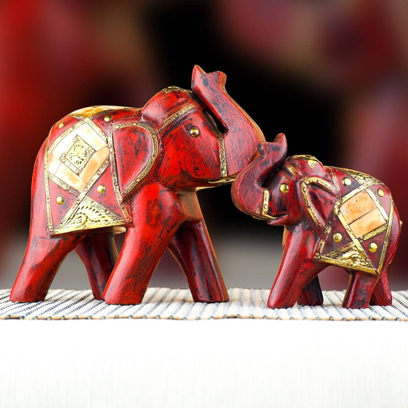 Handmade Wooden two Elephants Set- FOR AUSTRALIA