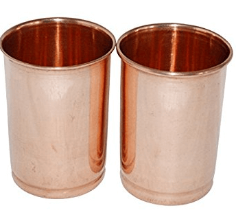 Pure Copper 300ml Tumbler Glass Set of 4
