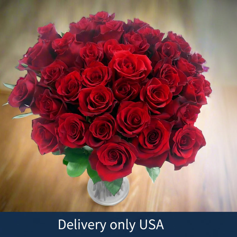 Three Dozen Roses Bouquet - Big stem - USA