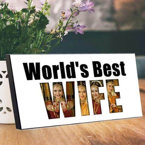 Frame for Wife with Photos on Letters – India