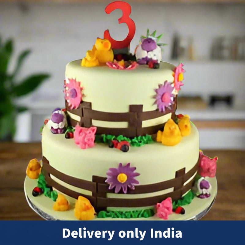 Farm Animal Theme Cake - India
