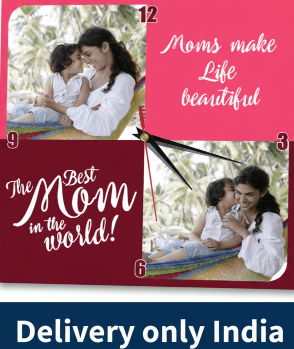 Personalised Photo Clock for Mom – India