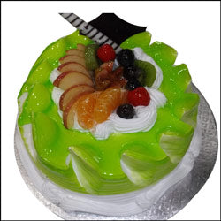 Green Jelly Fruits Cake | Order Online