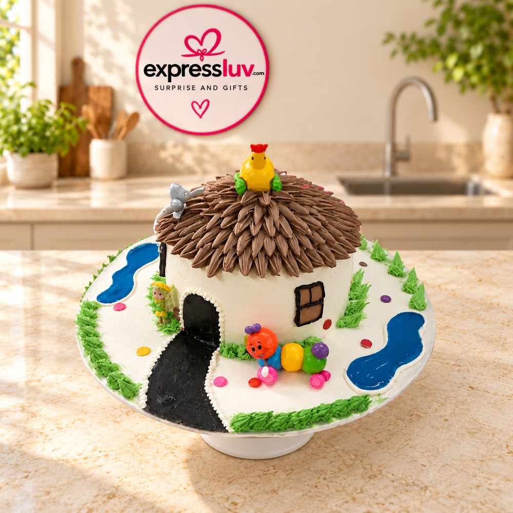 Farm House Cake, photographed on a sunlit marble counter — delivery in India