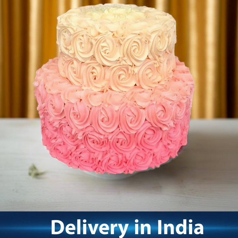 Elegant Roses Step Cake - India