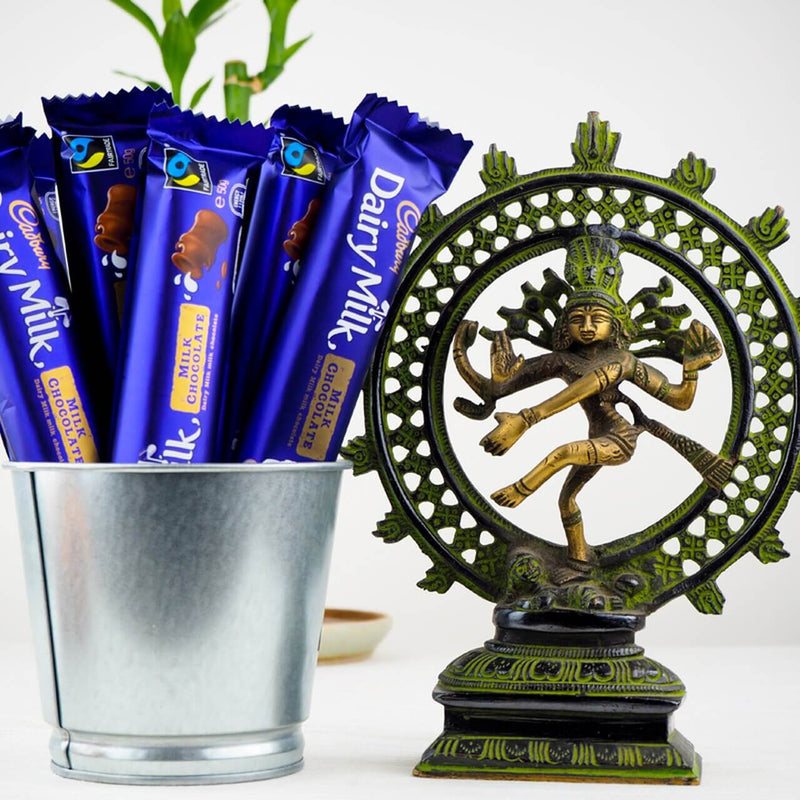 Natraj Brass Statue 8Inch with Chocolates- FOR AUSTRALIA