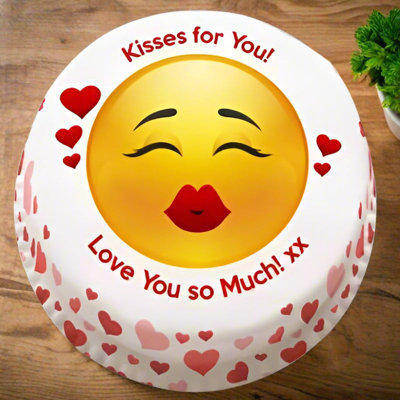 Send Emoji Kisses Cake Online to India