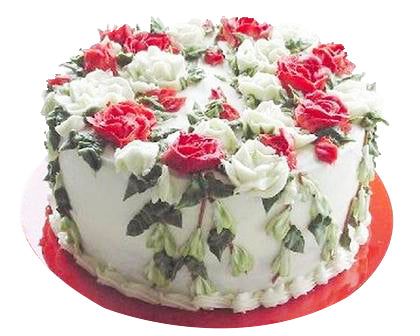 Red and White Flower Cake