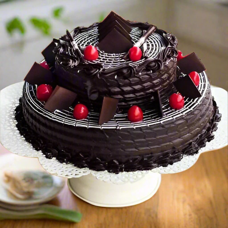 Send Two-Tier Chocolate Cake to India - Online Delivery