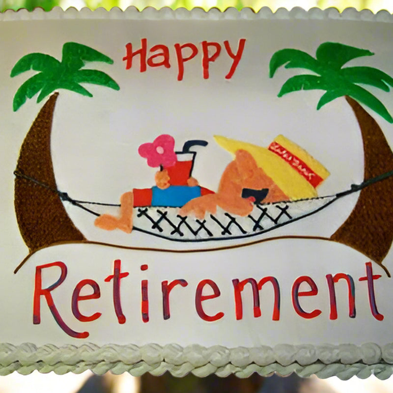 Fun at Retirement cake - India