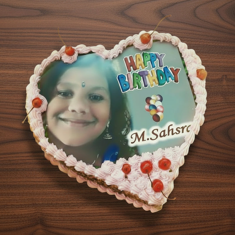Heart-shaped Photo Cake