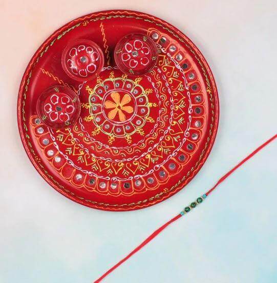 Send Agate Rakhi with Pooja Thali to Australia from India | Expressluv