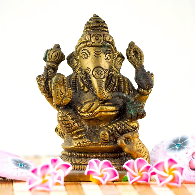 Ganesha Brass Statue 3 Inch - FOR AUSTRALIA