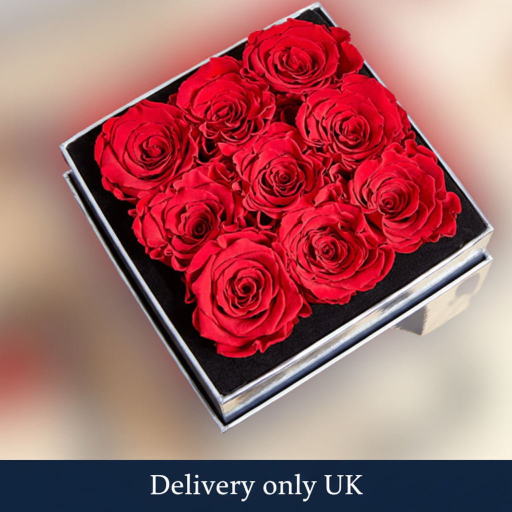 9 Long Lasting Red Roses - UK Delivery