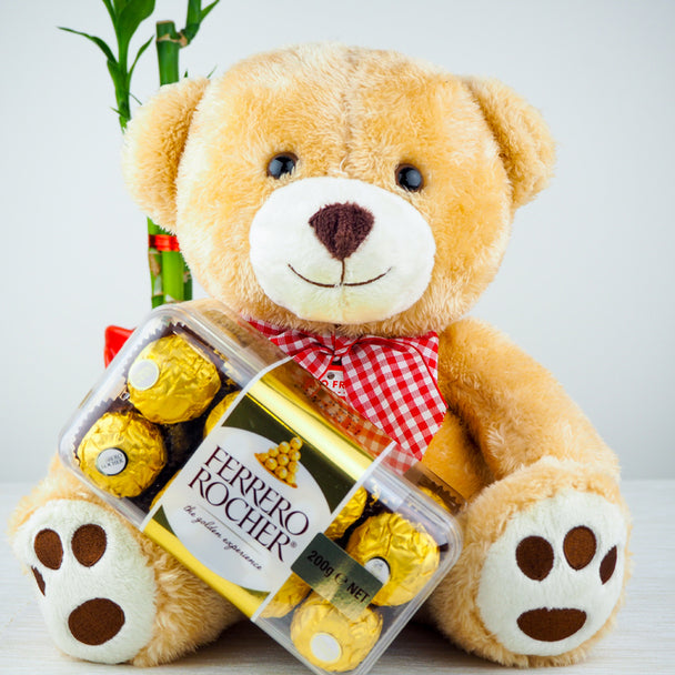 Teddy bear 25 cms and Ferrero Rocher 16 pc - Australia