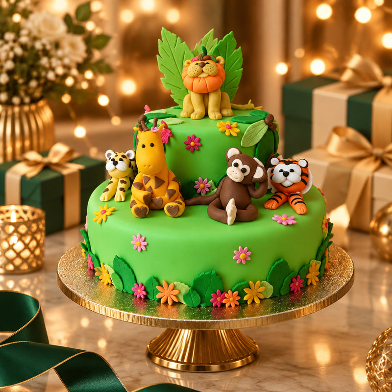 2-Tier Animal Theme Cake - India