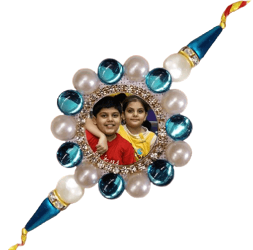 Personalized Photo Rakhi - Blue