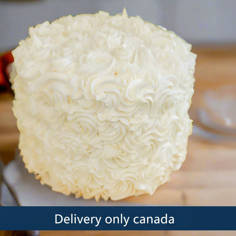 White Rose Flower Design Cake - Vancouver