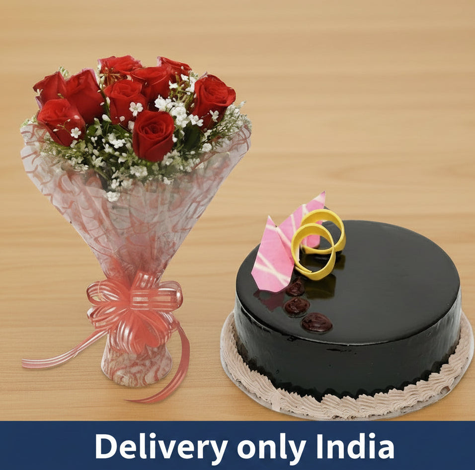 Chocolate Cake & Red Roses – India
