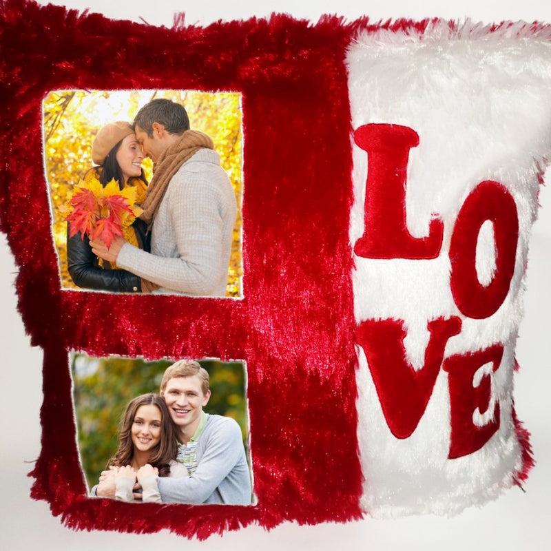 Love Square Fur Pillow