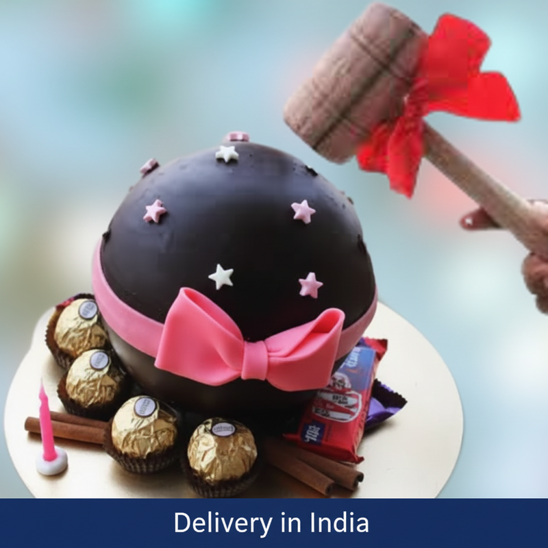 Piñata Cake with Ferrero Rochers - India