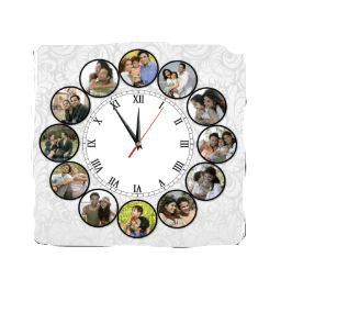 12 Photos Table Clock - India